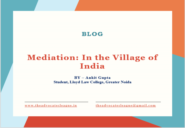 Mediation: In the Village of India